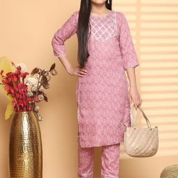 Bholukart Girls Floral Printed Kurta with Trousers-image-79