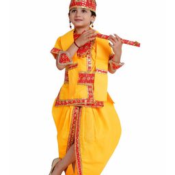 Kaku Fancy dresses Boys Krishna Costume Kurta With Dhoti Pants & Accessories-30