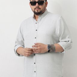 Urbano Plus Plus Size Long Roll-Up Sleeves Relaxed Fit Casual Shirt-image-99