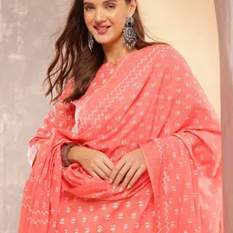 Anouk Women Pure Cotton Floral Printed Kurta with Trousers & With Dupatta-picture-35