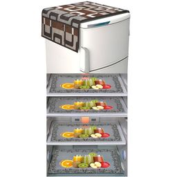 LooMantha 5-Pcs Green & Red Printed Fridge Cover-image-19
