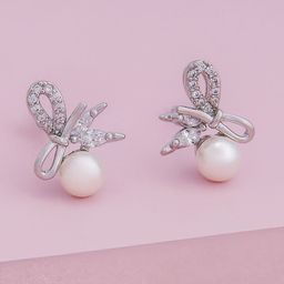 Kushal's Fashion Jewellery Rhodium-Plated Zircon Classic Trendy Studs Earrings-picture-43