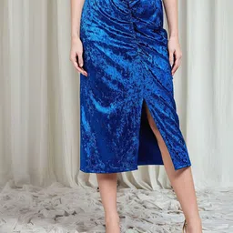ZYNG Velvet Midi Pencil Skirt-picture-15