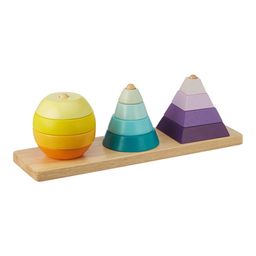Brainsmith 3D Shape Stacking Wooden Toy - Multi Colour image 2