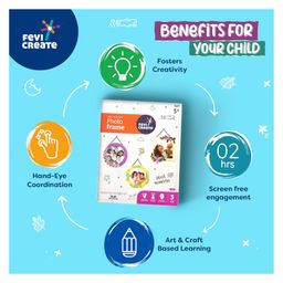 Fevicreate Make Your Own Photo Frame DIY Art and Craft Kit for Kids - Pink Blue image 2