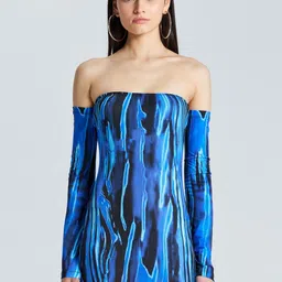 ZOMODA Animal Self Design Off-Shoulder Bodycon Mini Dress-picture-16