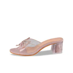 AVIVASTYLE Textured Block Pumps with Bows image 2