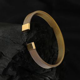 French Accent Men Gold-Plated Cuff Bracelet-image-94