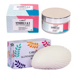 CARET ORGANIC Glutathione, Vitamin C Soap - 75 g With Vitamin C & E Radiance Cream 50 g-26