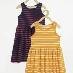 Campana Striped Fit & Flare Dress-image-2