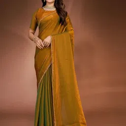 VRAGI Embellished Embroidered Pure Chiffon Saree-46