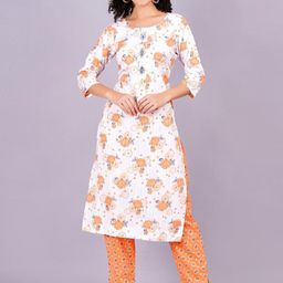 HIGHLIGHT FASHION EXPORT Women Floral Printed Regular Kurta with Trousers-image-95