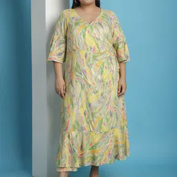 theRebelinme Printed Wrap Plus Size Dress-image-88