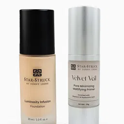 STARSTRUCK BY SUNNY LEONE Set of Velvet Veil Primer & Luminosity Infusion Foundation-50