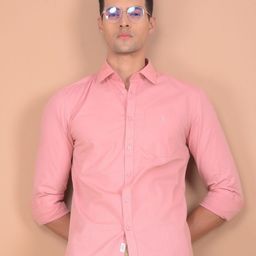 Crimsoune Club Men Spread Collar Solid Cotton Slim Fit Casual Shirt-image-57