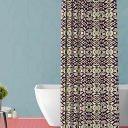 ArtzFolio Purple & White Ethinic Motifs Printed Waterproof Shower Curtain-image-97