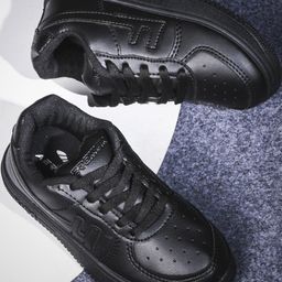 AEROKICK Kids Black Textured Sneakers-image-35