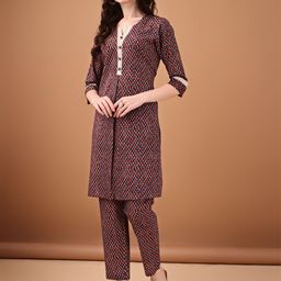 Anouk Printed Pure Cotton Tunic With Trouser Co-Ords-picture-4