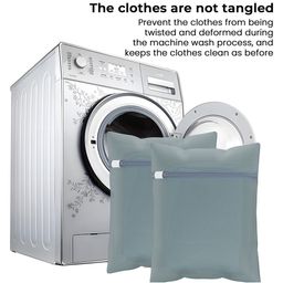 Kuber Industries Grey 18 Pieces Reusable Rectangular Durable Laundry Bags With Zipper image 2