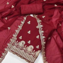 Panzora Embroidered Unstitched Dress Material-image-54