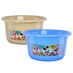 Aura Blue & Beige 2 piece Abstract Plastic Bath Accessories Set-image-56