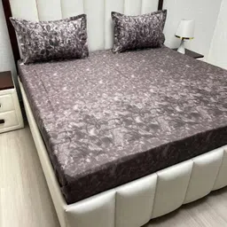 Pure Decor Royal Majestic Brown Floral 250TC Cotton King Bedsheet Set 2.74 m x 2.74 m-image-76