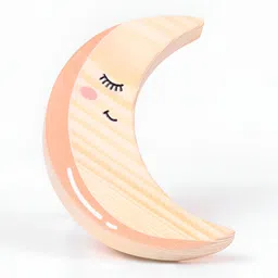 Pinch of Pretty Brown & Pink Wooden Moon Knob-51