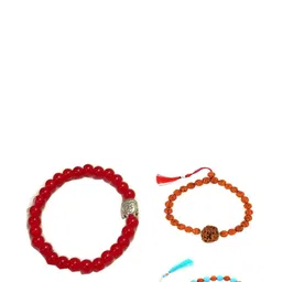 Divine souvenirs Unisex Set Of 3 Artificial Beaded Elasticated Bracelets-24