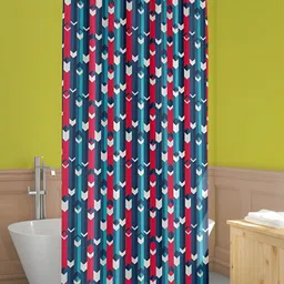 ArtzFolio Red & Blue Printed Waterproof Shower Curtain-image-47