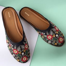 Anouk Women Embellished Ethnic Mules Flats-12