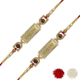MEIRA JEWELLERY 2-Pcs Swag Bro Rakhi With Roli Chawal & Greeting Card-image-65