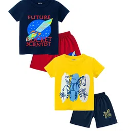 FRENCH KLEIDER Boys Printed T-shirt with Shorts-image-64