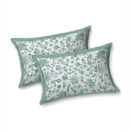 Plarsh Comfort Green & Brown Floral 180 TC King Bedsheet with 2 Pillow Covers-picture-14