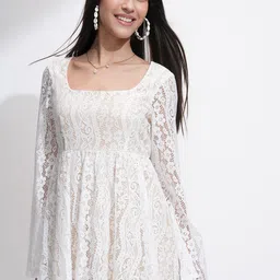 ESPYR By Tokyo Talkies Applique Fit & Flare Mini Dress-image-63