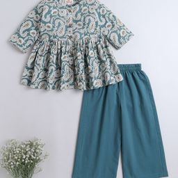 The Magic Wand Girls Paisley Printed Pure Cotton Kurta with Trousers-picture-42