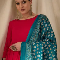 InWeave Women Regular Kurta with Trousers & With Dupatta image 5