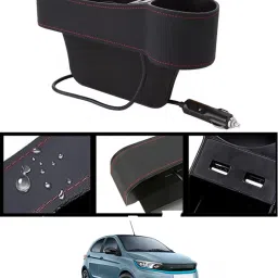 Black Seat Gap Organizer Front Seat With USB Ports,Cup,Phone,Key,Coin Holder 223 Car Side Seat Catcher-picture-16