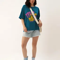 AUSK Oversized Graphic Printed Round Neck Oversized Cotton T-Shirt-image-44