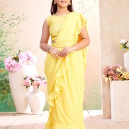 Aarika Girls Embellished Sequinned Ready to Wear Lehenga & Blouse With Dupatta-picture-23