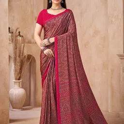 Panzora Printed Saree With Unstitched Blouse Piece-image-88
