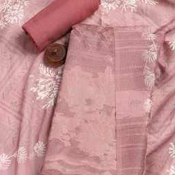 Meena Bazaar Floral Woven Design Zari Unstitched Dress Material-image-20