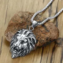 M Men Style Silver-Plated Lion Head Hip Hop Bikers Pendants-36