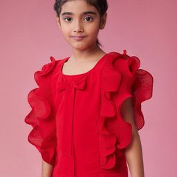 MASTARANG Flutter Sleeve Georgette Top-picture-2
