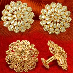 DIVASTRI Set Of 2 Gold-Plated Circular Studs-55