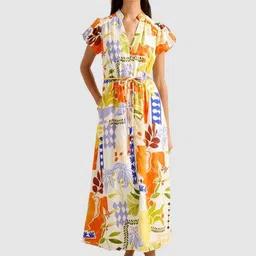 Forever New Women Floral Print Puff Sleeve A-Line Midi Dress-picture-25