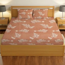 IVAZA Floral Printed 330 TC Queen Bedsheet with 2 Pillow Covers-image-41