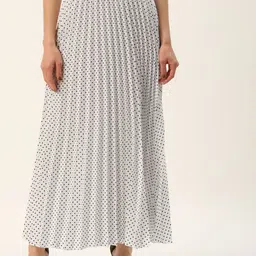 U&F Printed Maxi Flared Pleated Skirts-picture-40