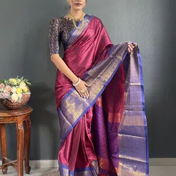 AMRUTKALA SAREES Woven Design Zari Banarasi Saree-picture-4