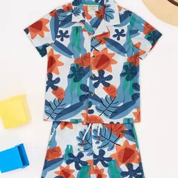 Pantaloons Boys Floral Printed Pure Cotton Shirt with Shorts-image-47