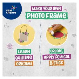 Fevicreate Make Your Own Photo Frame DIY Art and Craft Kit for Kids - Pink Blue image 5
